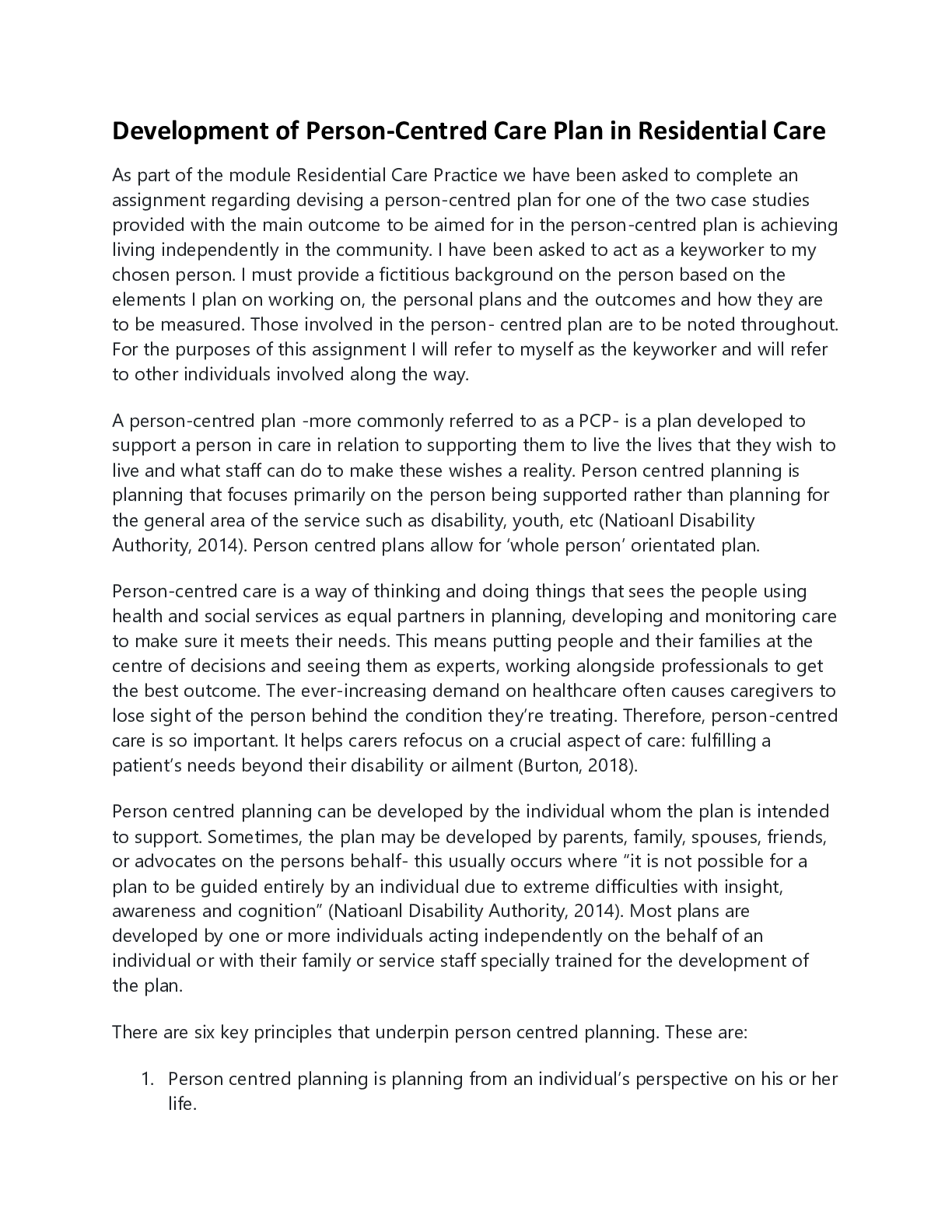 Preview of Development of Person-Centred Care Plan in Residential Care